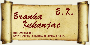 Branka Kukanjac vizit kartica